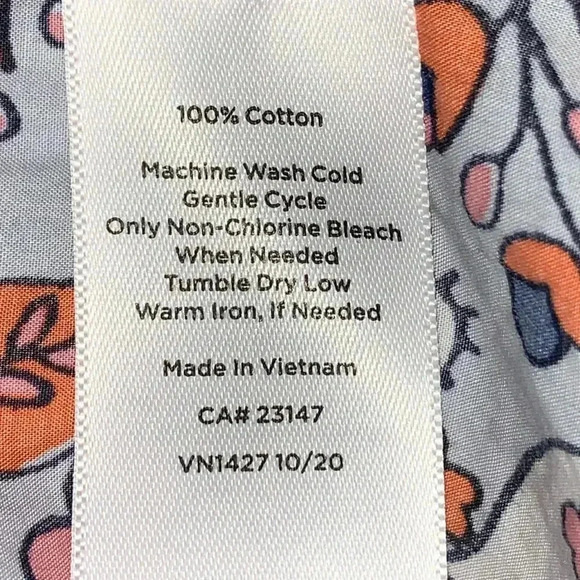 Talbots Classic Cotton Shirt Button Up Royal Palm Paisley Print Size XL Blouse - Picture 9 of 9